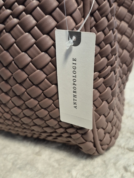 Anthropologie Hollace Tote Woven Mini Edition NEW Maeve Mocha Boho Crossbody Bag - Picture 13 of 13